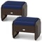 2 Pieces Patio Wicker Ottomans with Metal Frame and Removable Cushions Perfect for Outdoor Seating